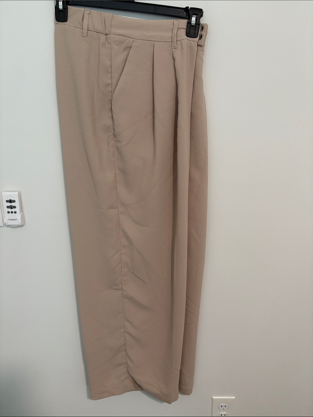 a new day Wide-Leg Pleated Pants in Beige